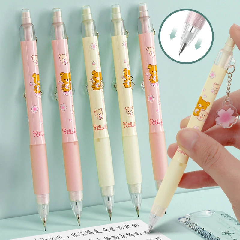 

0.5/0.7mm Cute Automatic Pencils Kawaii Cartoon Bear Mechanical Pencil Student Kid Gift Korean Stationery School Office Supplies