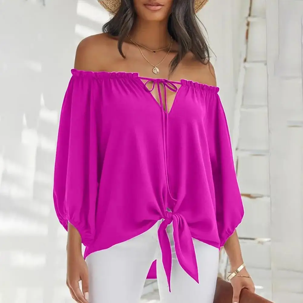 

Trendy Hollow Design Women Blouse women's summer shirt 3 Colors dressed