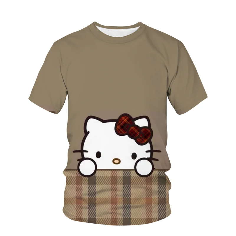 

Женская футболка, Милая футболка Hello Kitty, новинка 2022, мультяшный Топ, графическая футболка, Милая женская футболка в стиле Харадзюку