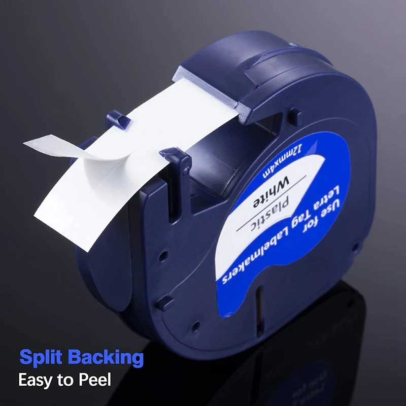 

5-Pack Label Maker Tape For DYMO Letratag Refill Plastic 91331, Compatible Label Tape Black On White 91331 Label Tape