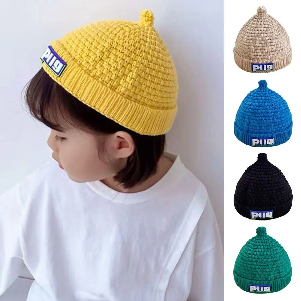 

New 2023 Kids Caps Baby Hat Knitted Children's Hats Cuffed Letter Pointy Woolen Cap Pacifier Cap Cute Warm Casual Hat
