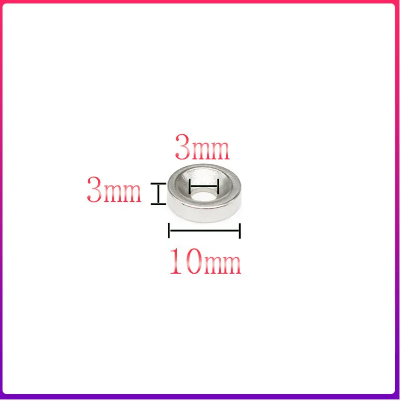 

10/20/50/100/150/200/300PCS 10x3-3 Round Countersunk Neodymium Magnet 10x3 Hole 3mm N35 Powerful Strong Magnets 10*3-3 mm 10*3