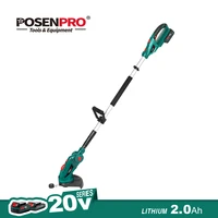 posenpro 20v cordless grass trimmer grass cutter telescopic handle with 2 0ah battery and charger household grass cutter