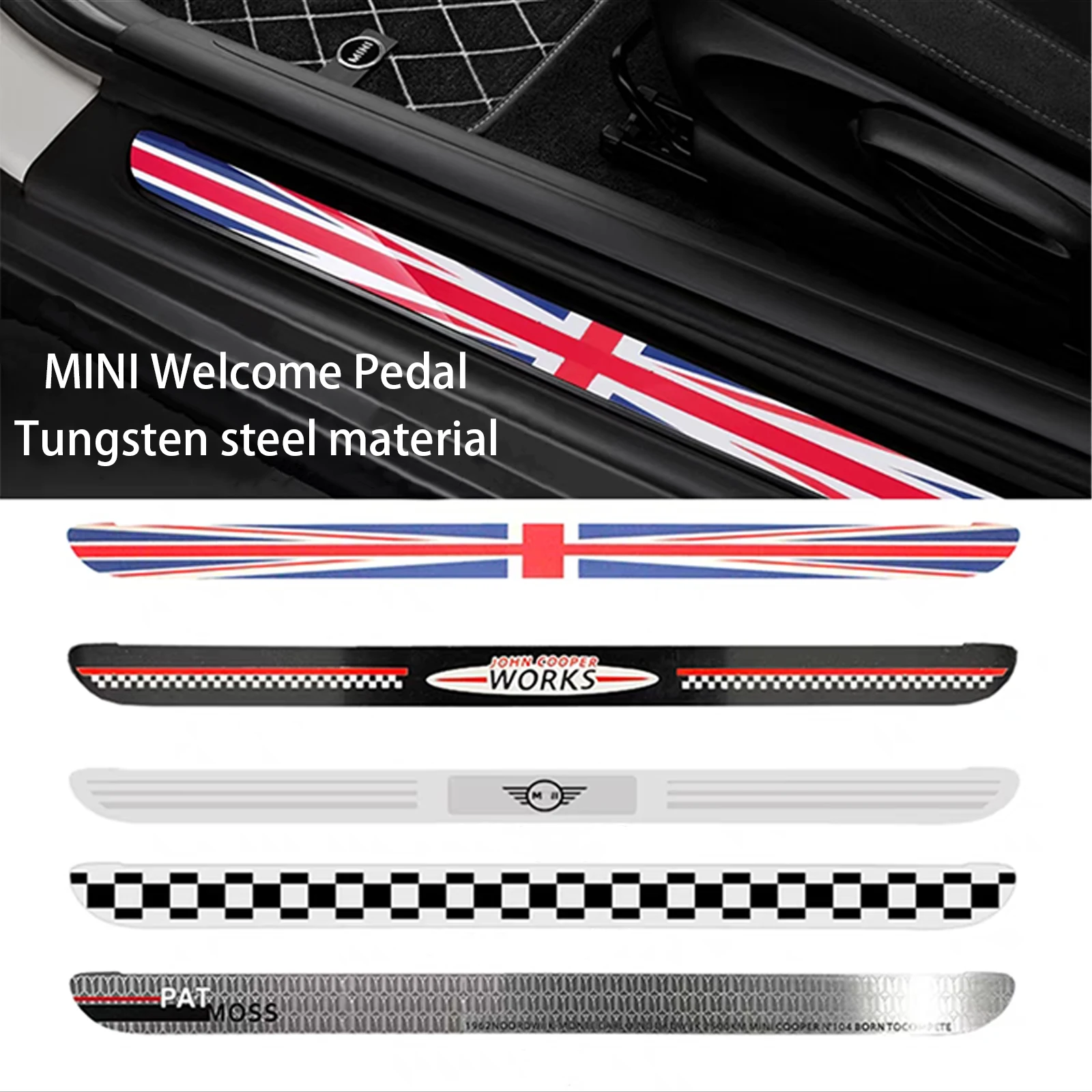 Stainless Steel Union Jack Door Sill Welcome Plate Pedal Footboard Sticker For MINI Cooper F56 F54 F55 F60 Interior Accessories