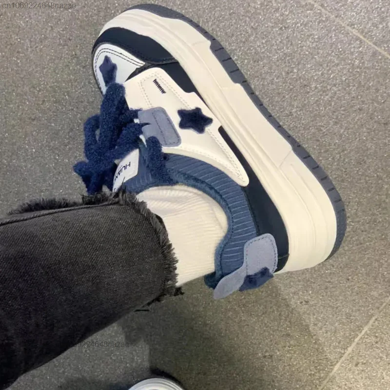 Harajuku Korean Shoes PU Leather Versatile Women's Shoes Flat Bottom Leisure Sneakers Spring New Board Shoes Y2k Couple Sneakers