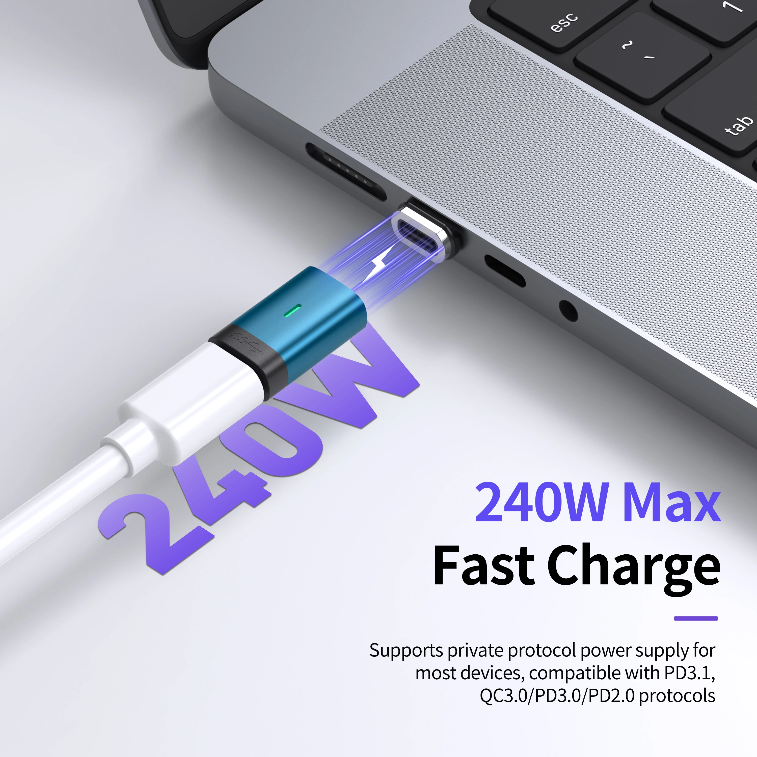 Фото Адаптер USB 3.1 240 Вт Тип C к USB C Адаптер для мобильного телефона «папа-мама» USB C Конвертер USB типа C для ПК Ноутбуки №5