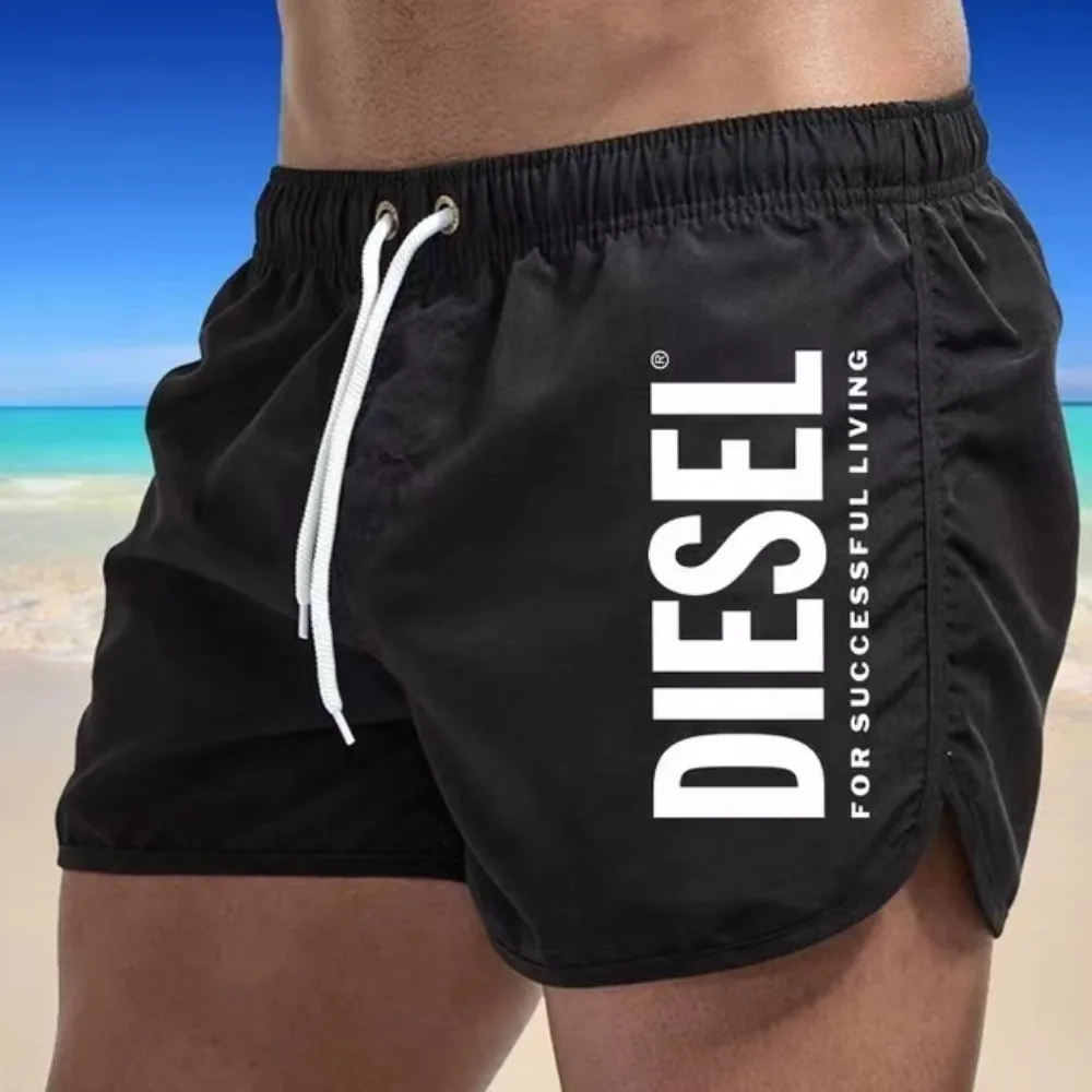 

Men's Fashionable Shorts with Printed Letters, Yoga Fitness, Outdoor Running, Beach Surfing, Basketball, Sports, Casual, Sexy Su