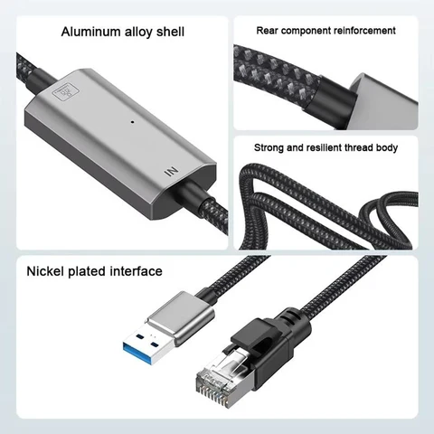Ethernet-кабель Minisopuru USB C к RJ45 1000M USB3.0 к RJ45 Gigabit LAN