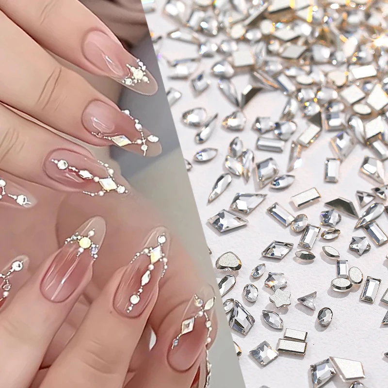 50 шт. супер искрящиеся красочные стразы для ногтей с плоской подошвой мини-размер