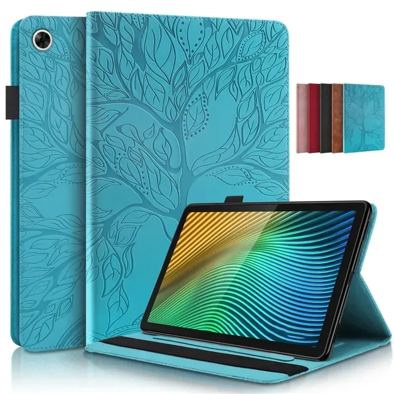 

sease for Realmi Pad RealmePad Mini 3D Tree Embossed Flip Stand Soft TPU Back for realme Pad Mini Tablet Cover + Pen