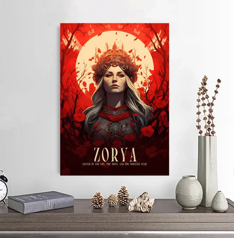 Мифология Славянских Богов Художественный Постер Perun Zorya Svarog Холст Картина