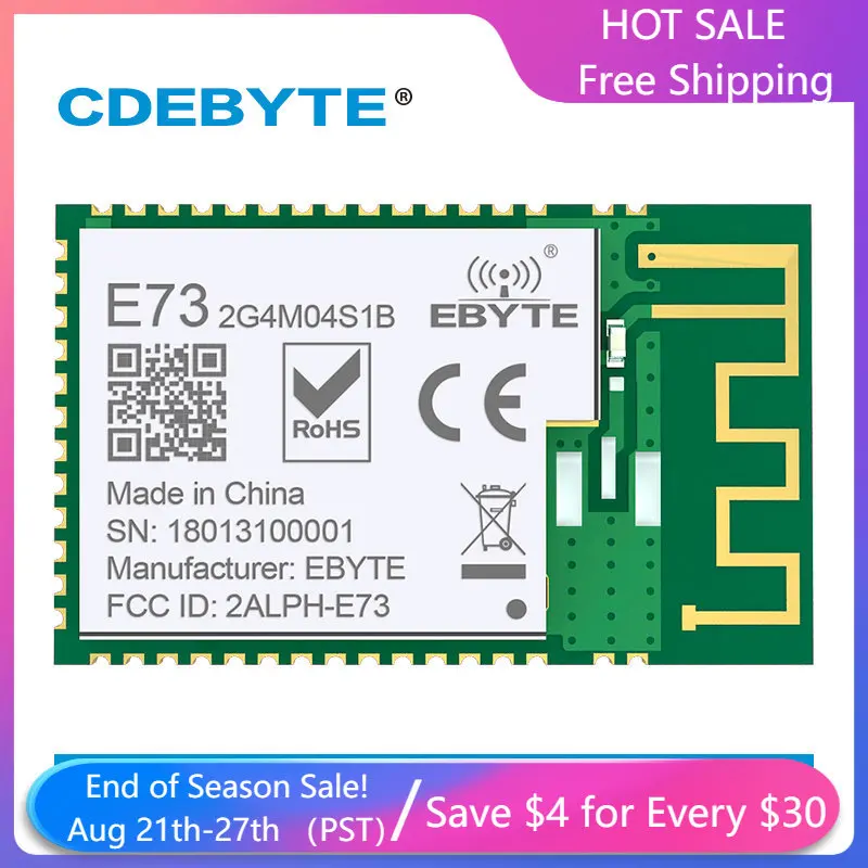 10 шт. nRF52832 чип BLE 5,0 2,4 ГГц SMD E73-2G4M04S1B 2,5 МВт PCB IoT Uhf Беспроводной Приемопередатчик Bluetooth RF приемник