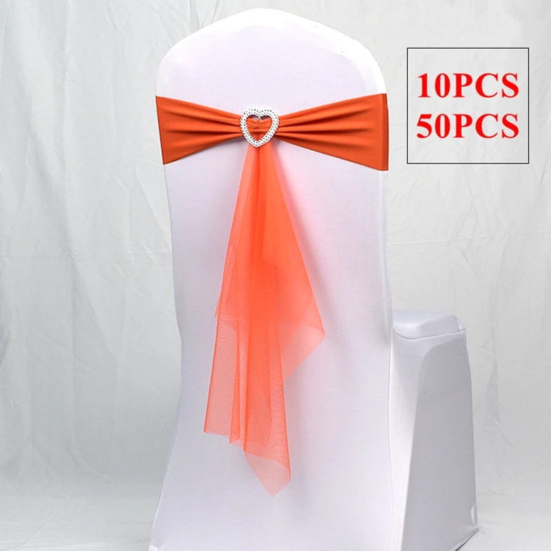 Band Spandex Sash Bow With Swag Back For Wedding Chair Cover