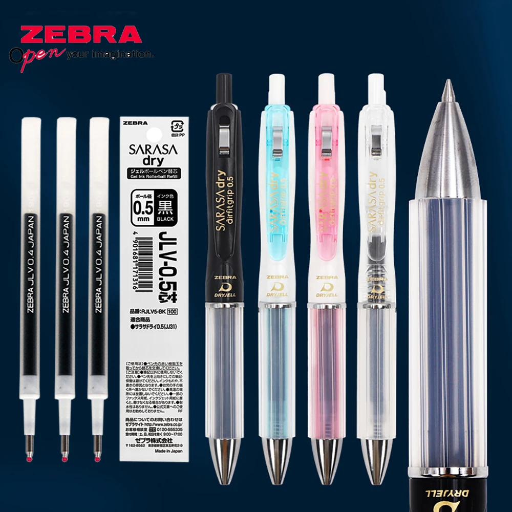 

Japanese Stationery ZEBRA Gel Pen JJZ49 Quick-drying Press Air Cushion To Relieve Fatigue Signature Pen Student Supplies 0.5/0.4