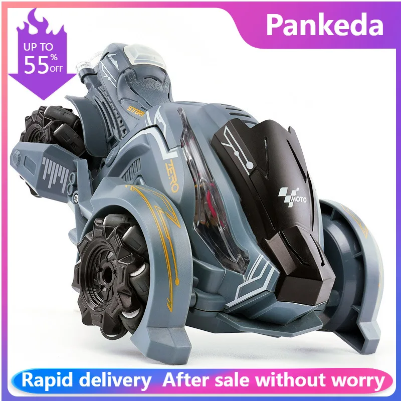 

NEW Three Wheels RC Stunt Motorcycle 2.4G Remote Control Cars with Light Spray Electric High Speed Emulation Motorcycles Toys