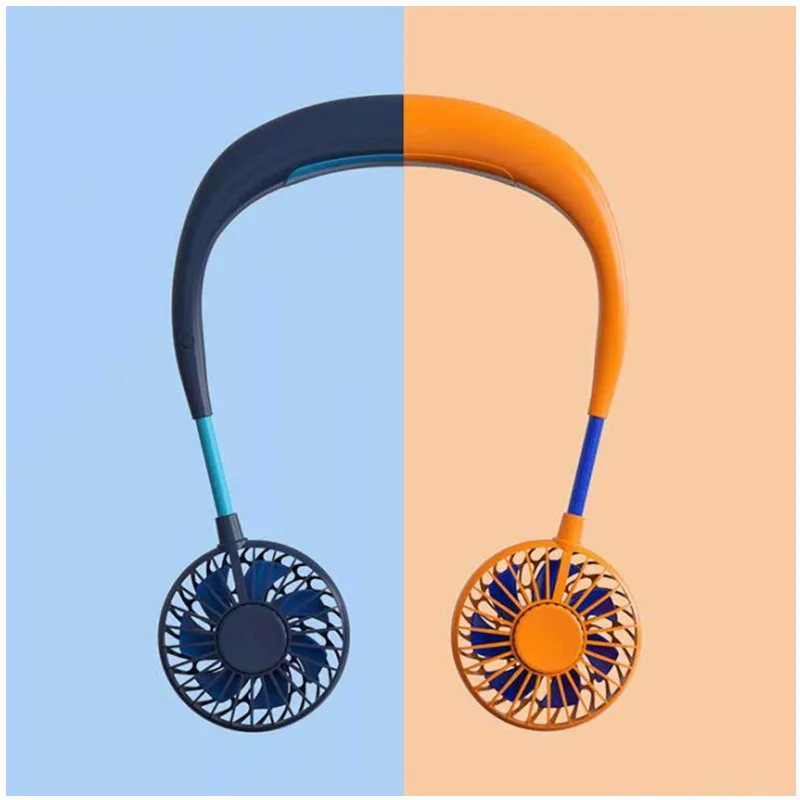 

New usb mini anti-curly portable small fan outdoor lazy hanging neck fan