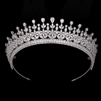 tiara and crown hadiyana gorgeous sparkling bridal wedding headband party high quality zircon bc6419 bijoux de cheveux