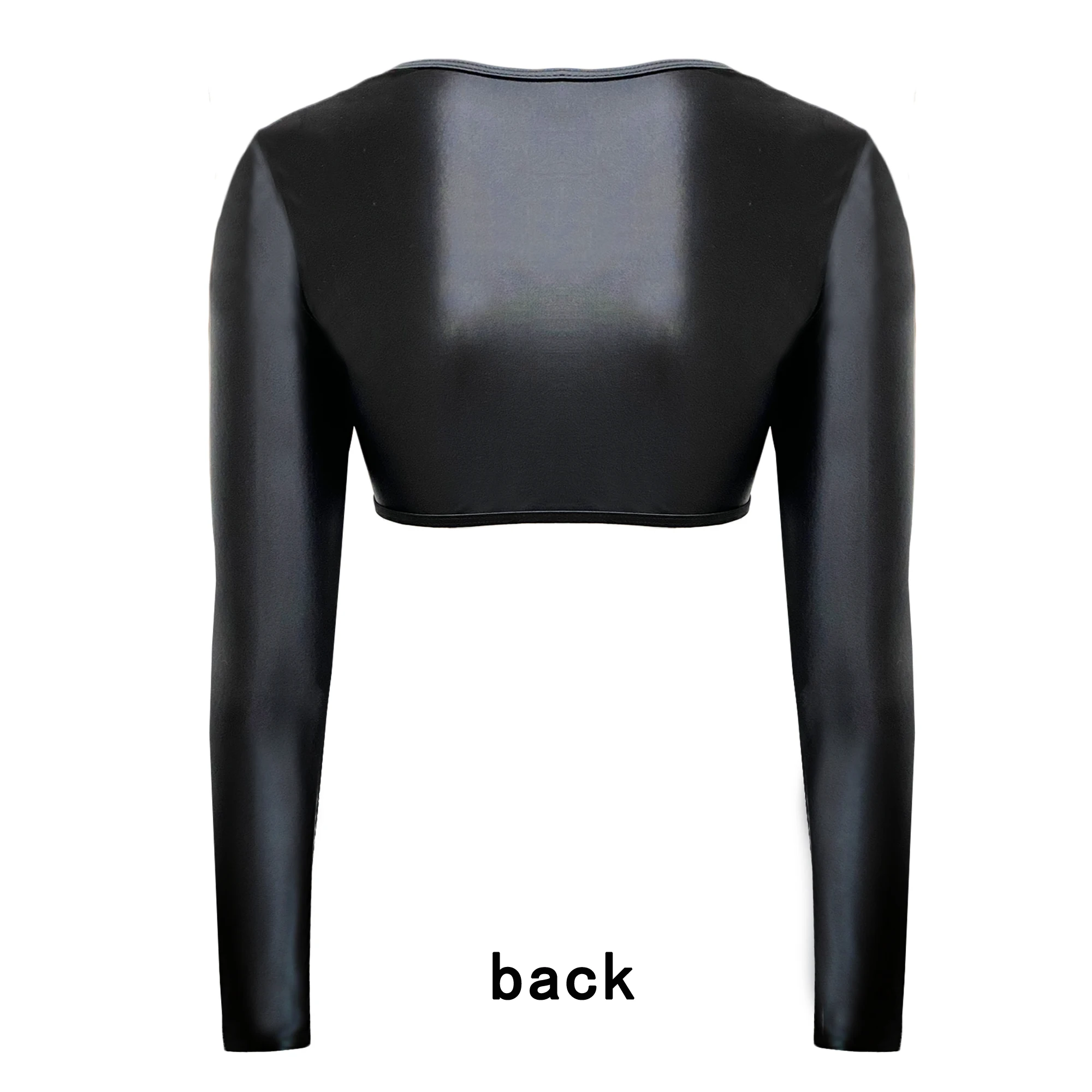 XCKNY satin glossy sexy long sleeve top Sports Glossy Silk Skinny Yoga swim Expose the navel smooth low-cut Top