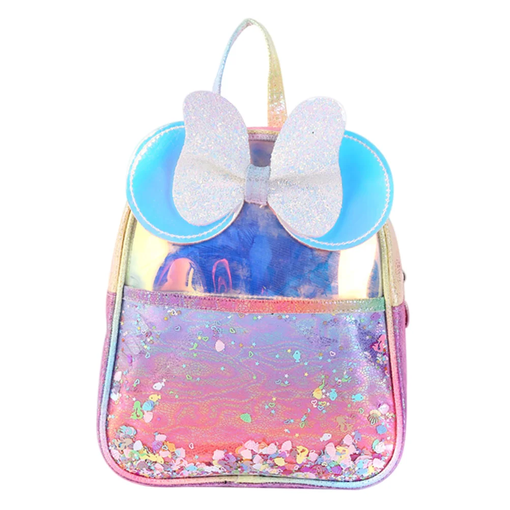 

1Pc Children Backpack Bowknot Sequins Students Backpack Bag (Assorted Color)