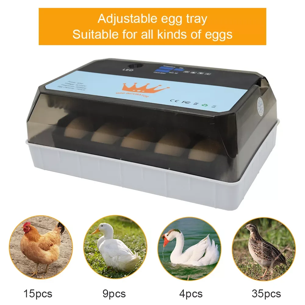 

Mini New 15 eggs incubator for Chicken Goose Bird Quail Automatic Incubation Equipment Hatchery Incubation Tools