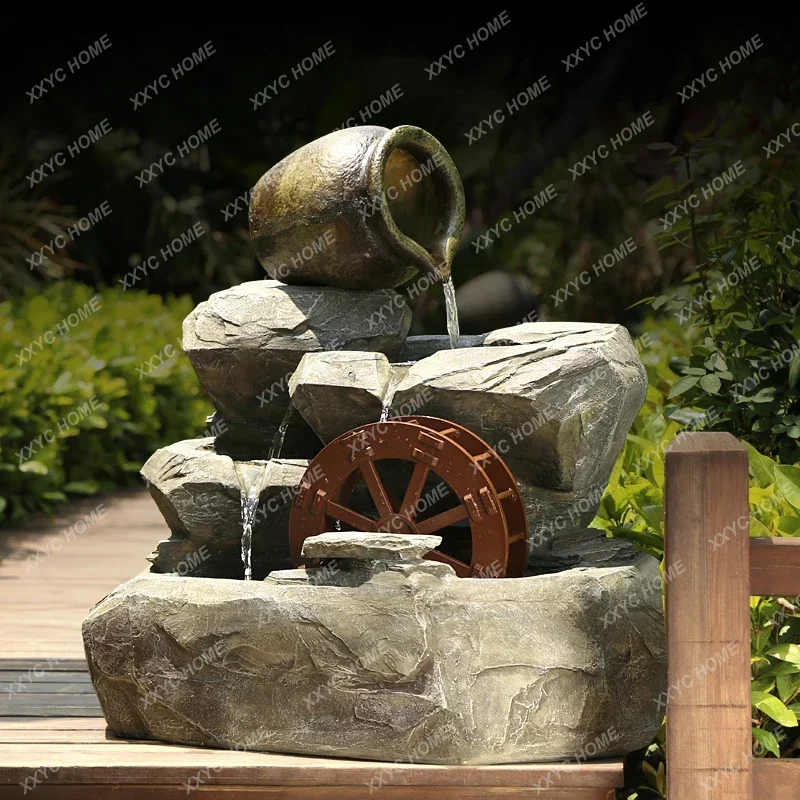 Керамический горшок искусственная гора и фонтан колесо фэншуй креативный пруд