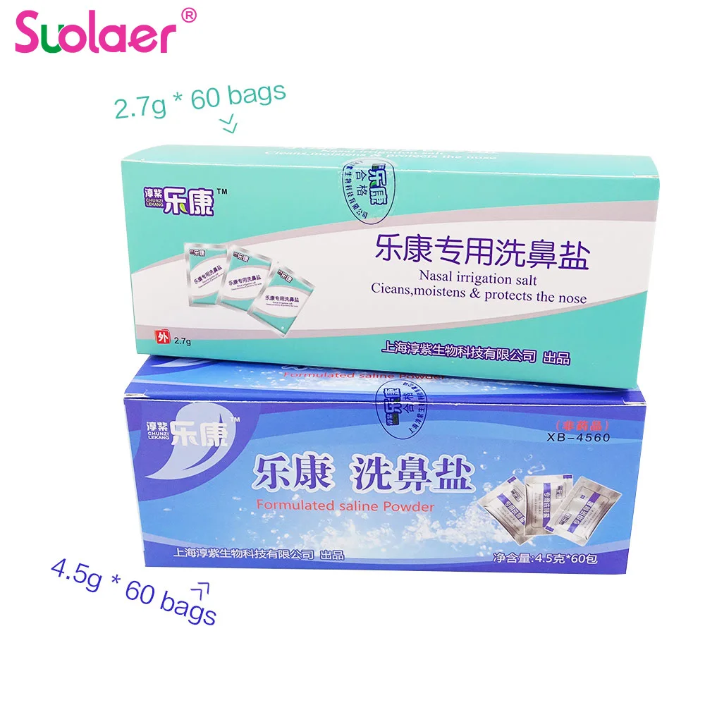 4.5g 2.7g Nasal Wash Mix Salt Cleaner Salt for Allergic Rhinitis Sinusitis Nose Cavity Protector Nosal Sinus Rinse Irrigation