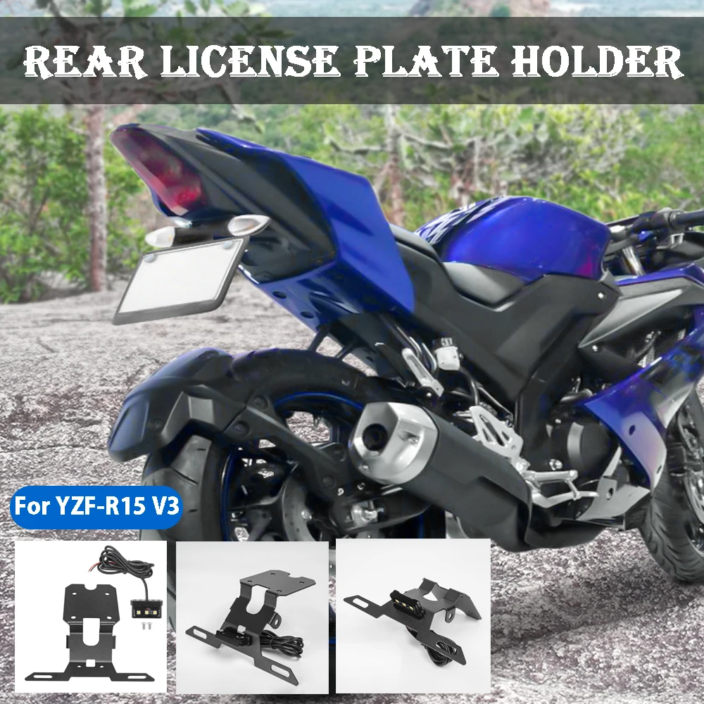 

For 2017 2018 2019 2020 2021 Yamaha YZF-R15 V3 YZF R15 Tail Tidy Fender Rear Support License Plate Frame Bracket Led Light