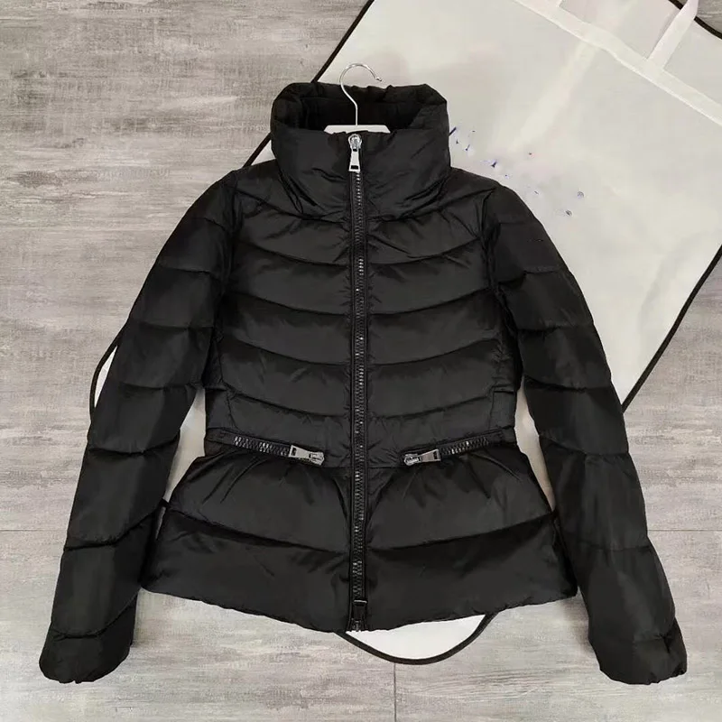 

Down Jacket Women's Duck Down Jacket Slim Long-sleeved High-neck White Autumn and Winter Warm Clothing