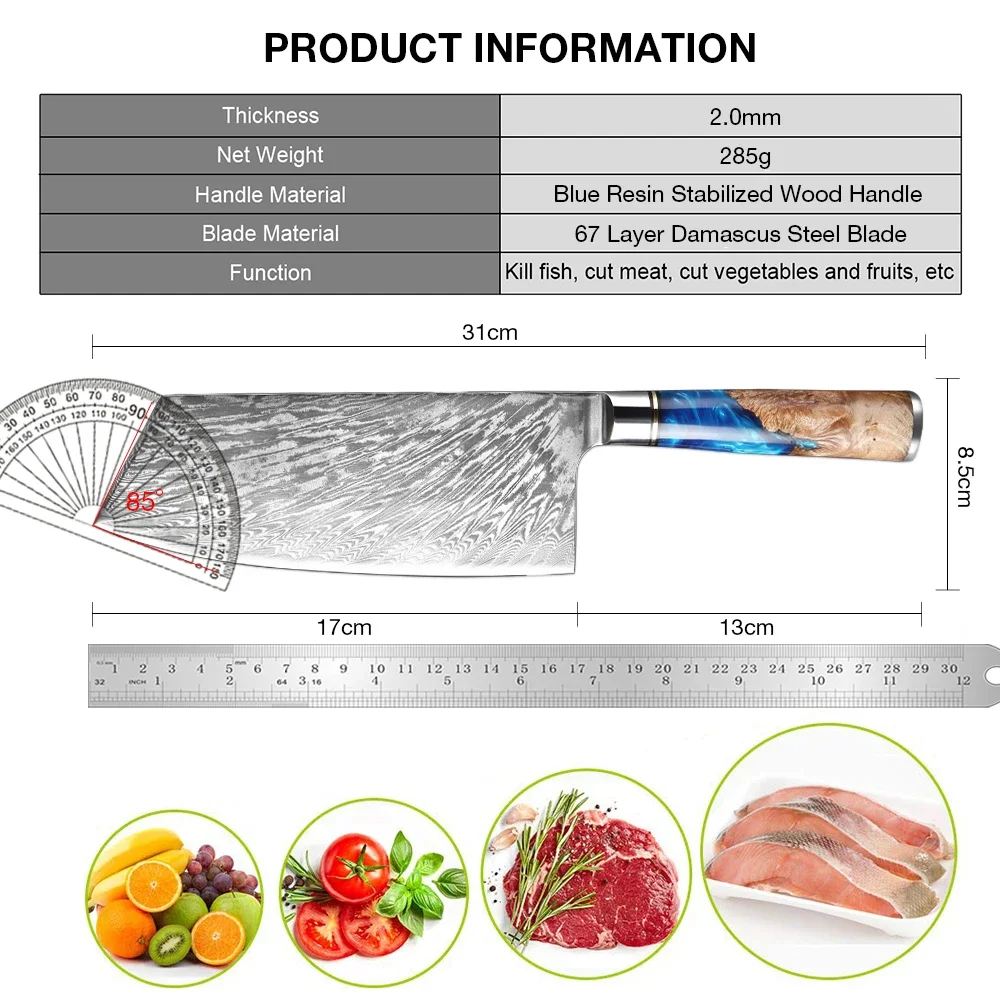 XITUO нож-Кливер из дамасской стали 7 дюймов китайские ножи шеф-повара