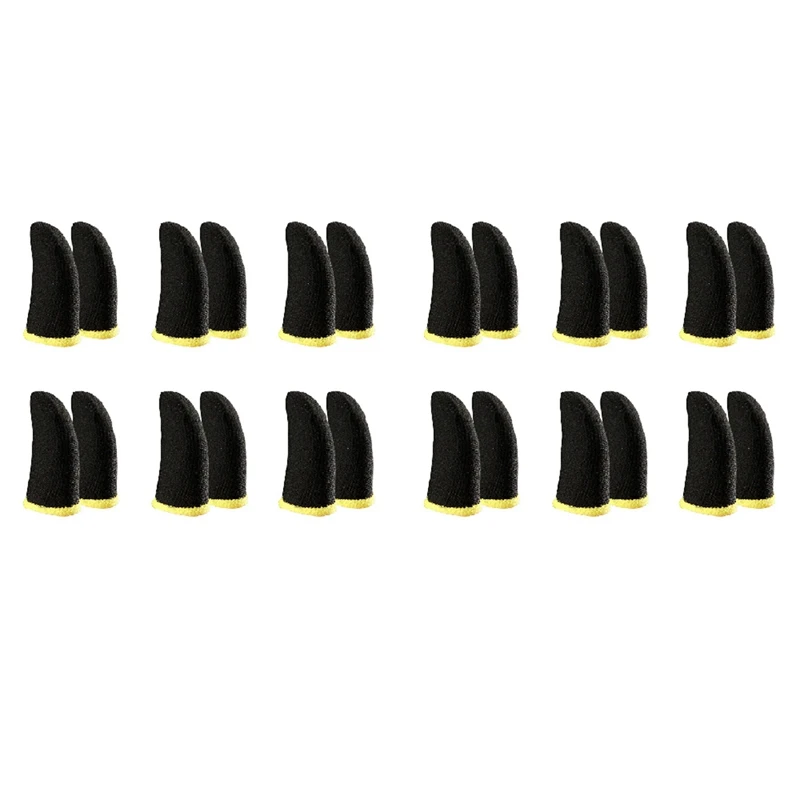 

18-Pin Carbon Fiber Finger Sleeves For PUBG Mobile Games Contact Screen Finger Sleeves Black & Yellow(24 Pcs)
