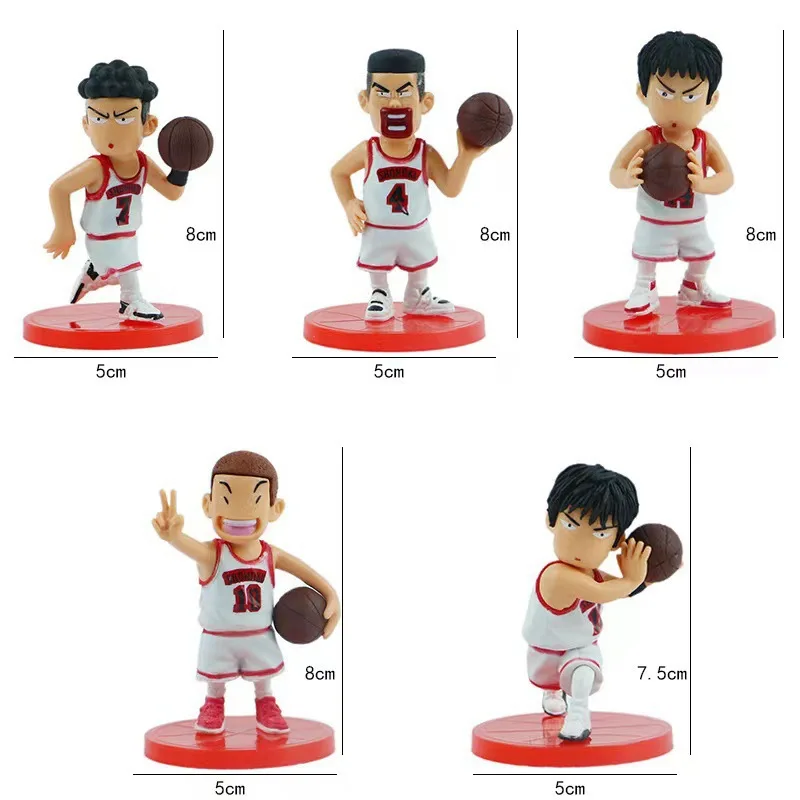 Фото 5 шт. Slam Dunk Q Edition Sakuragi Hanamichi Ryukawa Maple Shobei баскетбольная команда кукла ручной работы орнамент украшения автомобиля игрушки №5