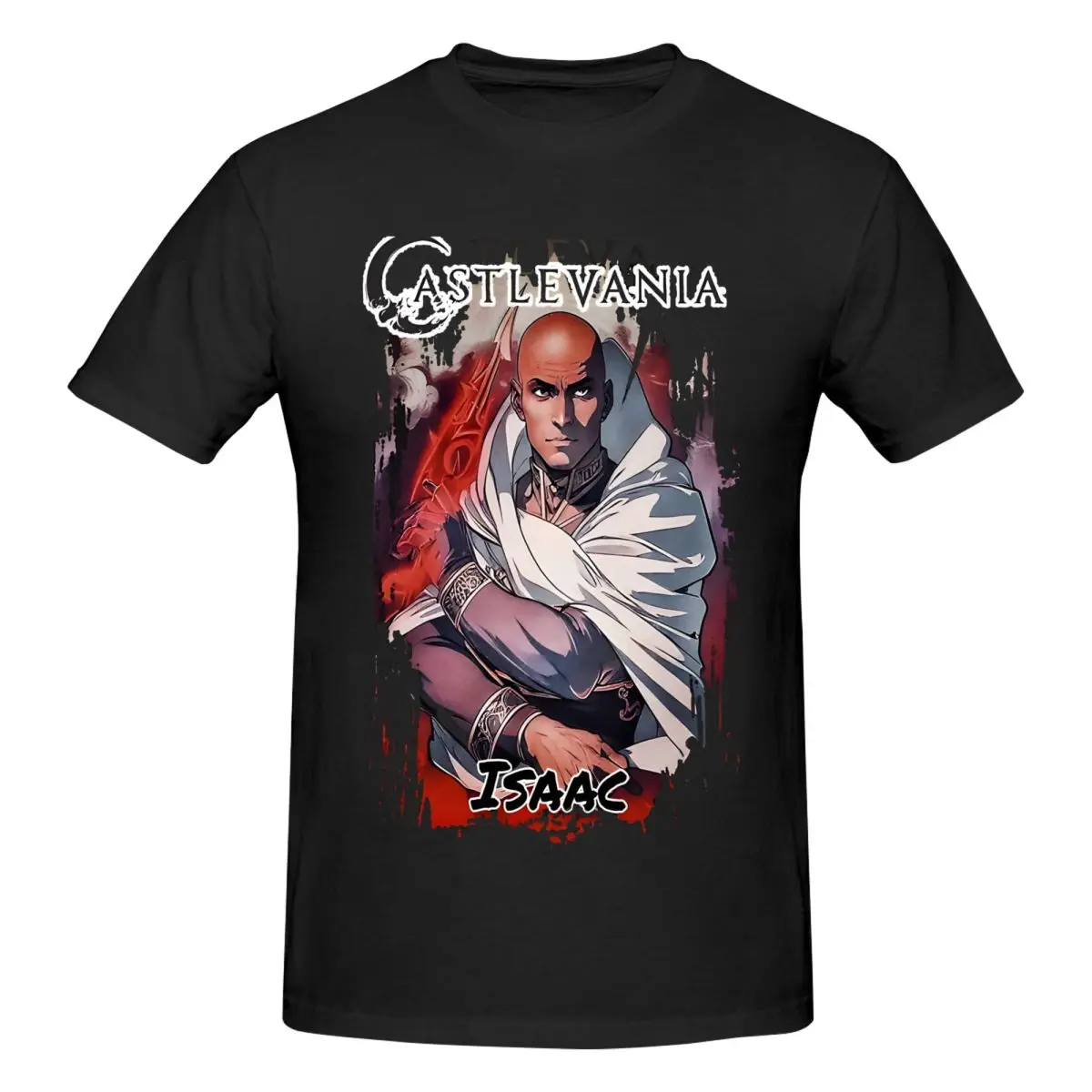 Мужские футболки Castlevania винтажные хлопковые с коротким рукавом круглым вырезом