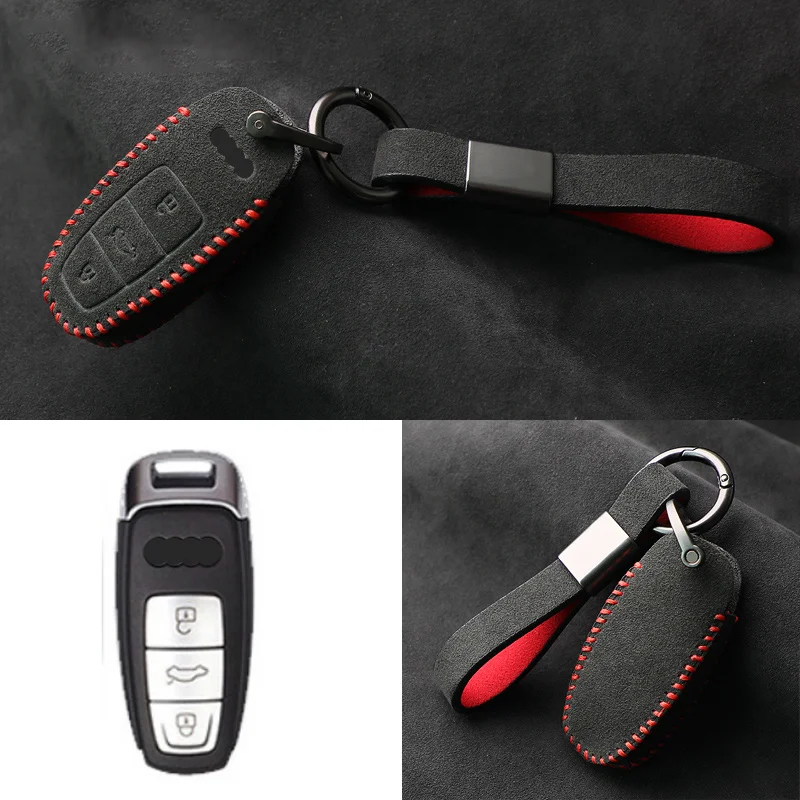 

Алькантара для Audi Q8 RSQ8 A6 C8 S6 RS6 A7 S7 RS7 A3 8Y A8 D5 RS E-tron GT Q4 Q7 Чехол для дистанционного управления автомобильным ключом Замшевый корпус Брелок