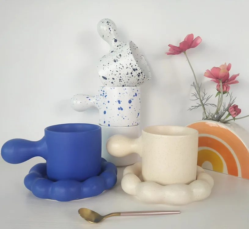 

Новая керамическая чашка в скандинавском стиле с облаком, кружка, тарелка для кофе, чашка для сахара, тыква с ручкой, разноцветная чашка для ...