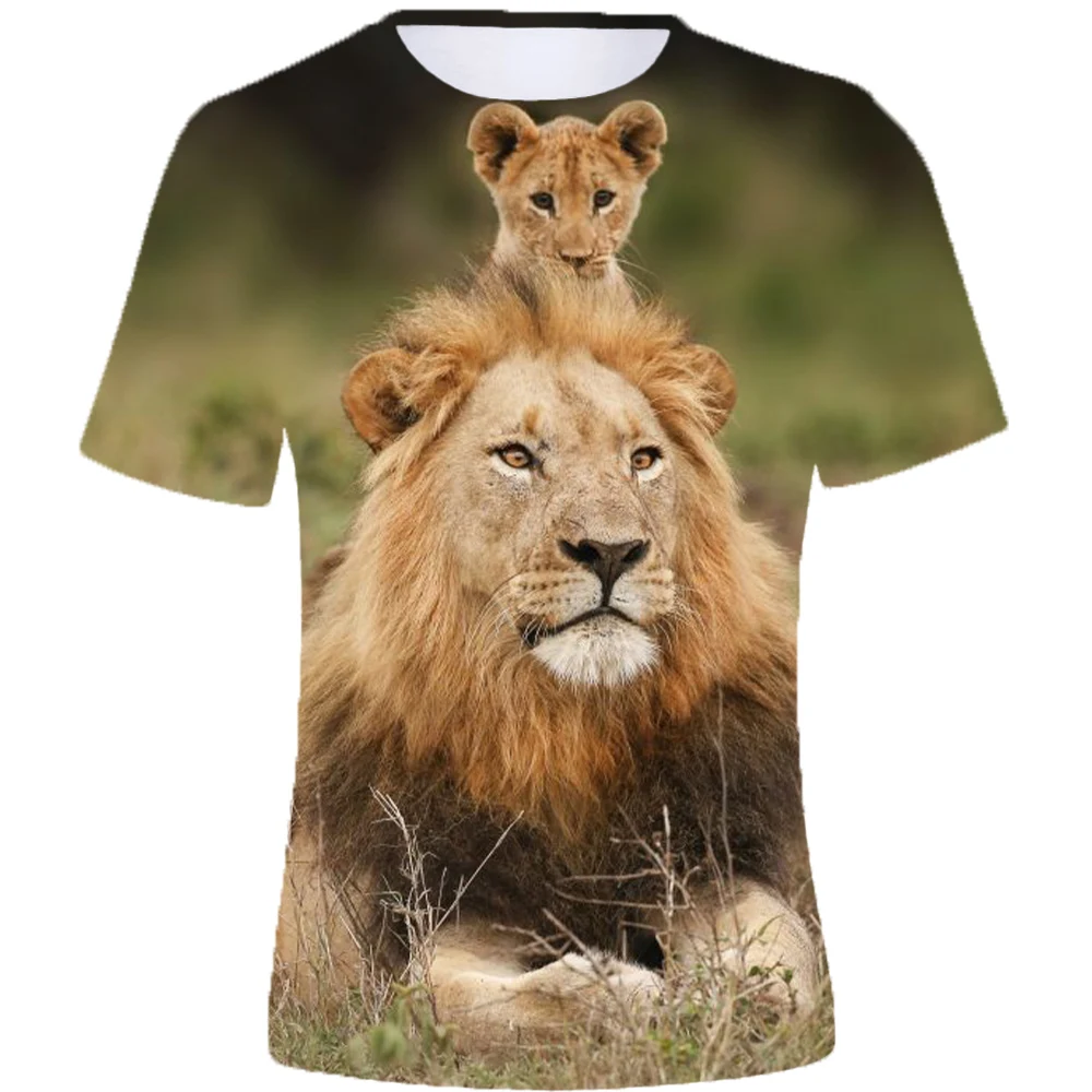 

Men's T-shirt Lion 3D Printed T-shirt Harajuku Summer T-shirt O collar animal short sleeve top Oversized clothing sweatshirt