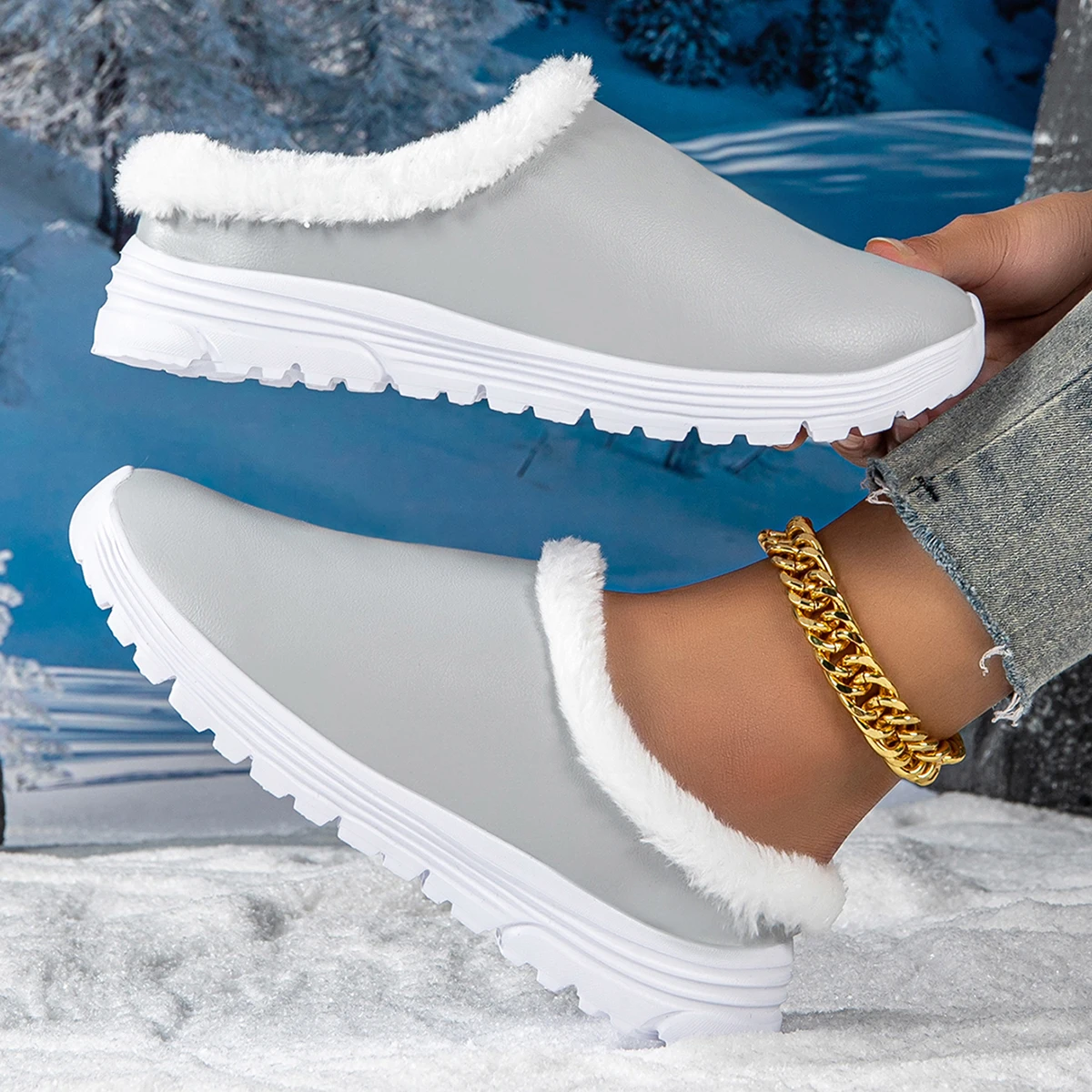 Зимние тапочки домашние женские и мужские милые уютные теплые без шнуровки с