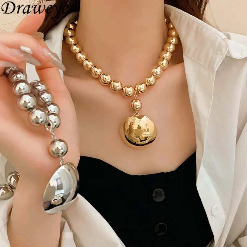 Ожерелье Draweye с бусинами для женщин винтажное корейское модное Ювелирное