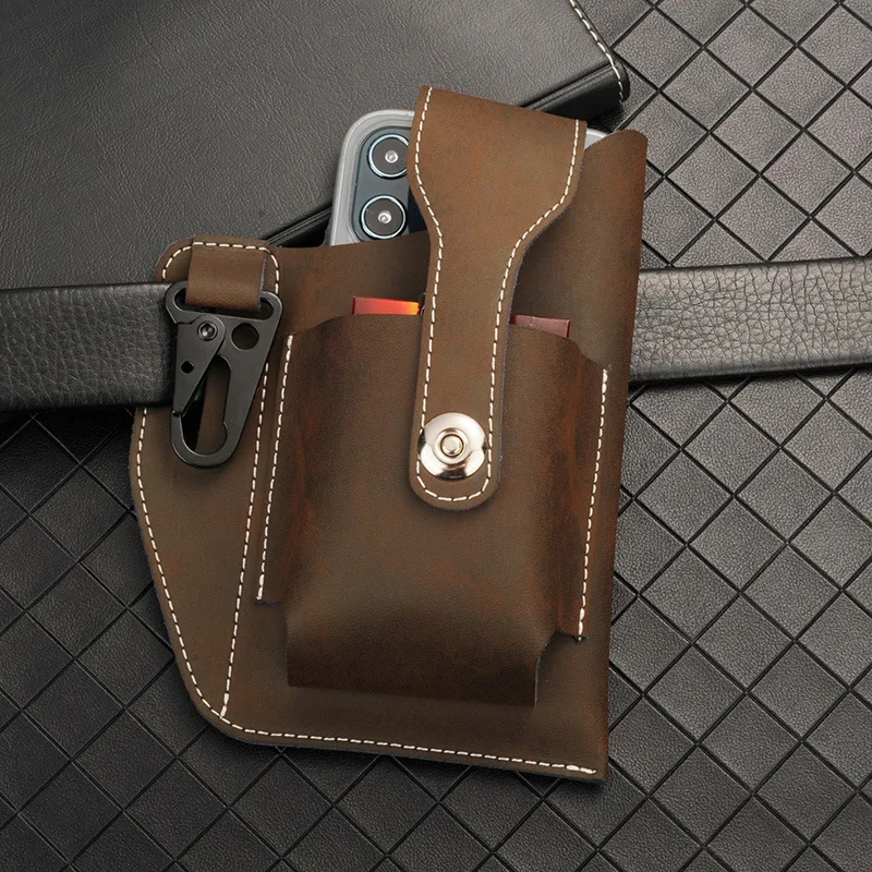 

Cigarette Men's Belt Bag Phone Belt Cell Box Hanging Case Bag Multifunctional Phone Bag Bag Outdoor Retro Lighter Waist Waist