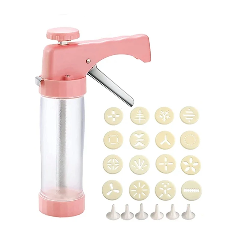 

Cookie Press Icing Kit Cookie Cutter Mold DIY Pastry Syringe Extruder Nozzles Piping Cream Biscuit Maker Cake Tool