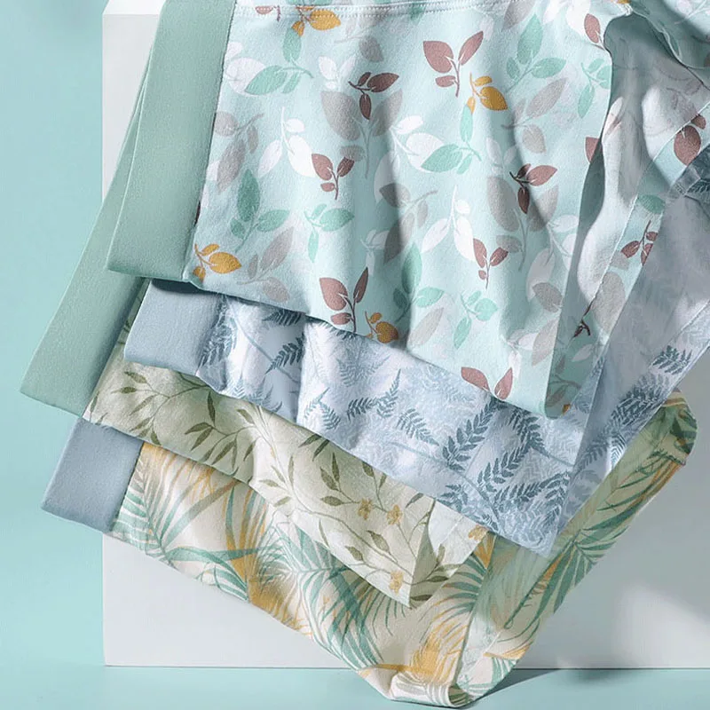 3PCS Men Underwear Modal Seamless Print Refreshing Man Boxers Underpants Recycled Fiber Breathable Mens Panties Boxershorts