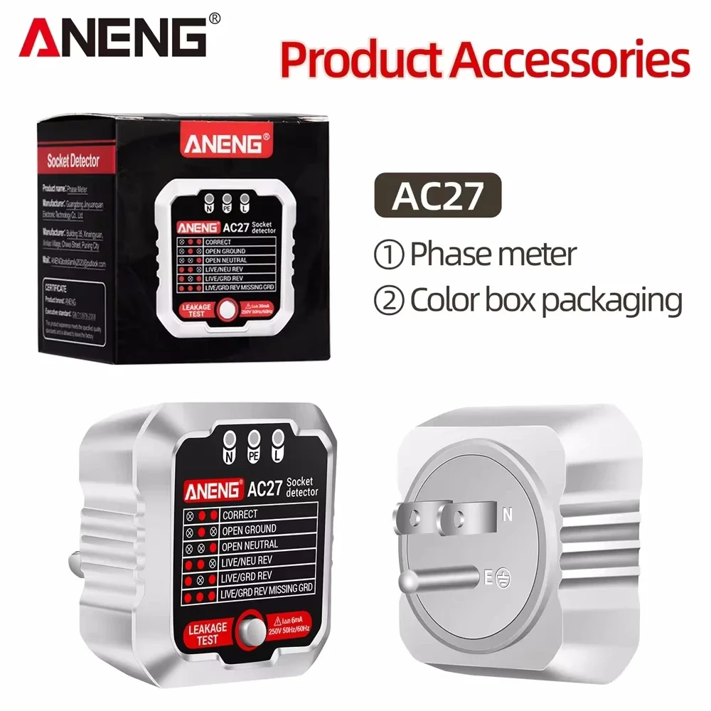 

Тестер розеток ANENG AC27