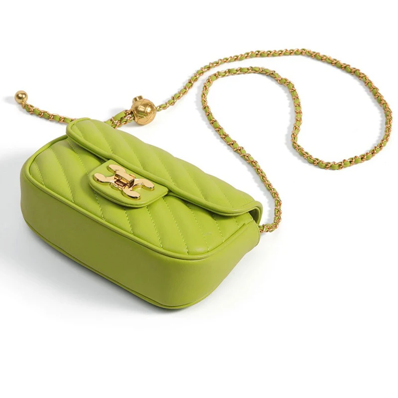 Women Soft PU Leather Crossbody Bags Embroidery Thread Flap Bag Luxury Branded Trending Chain Shoulder Handbags Purse 2023