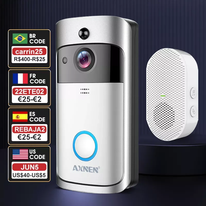 

V5 Wireless Doorbell WiFi Outdoor HD Camera IR Alarm Security Door Bell Night Vision Video Intercom For Home Monitor Door Phone