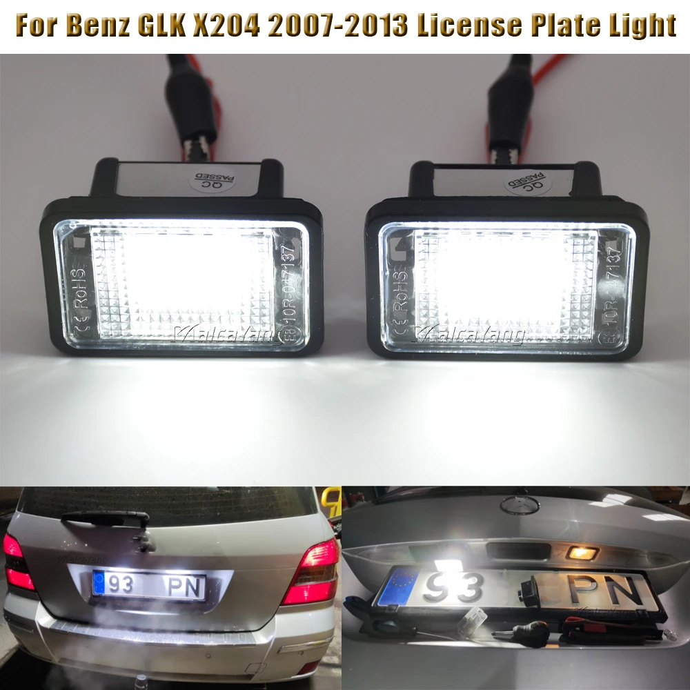 

2Pcs LED License Plate Light Error Free Number Plate Lamp Auto Tail Light For Mercedes-Benz GLK X204 2007 2008 2009 2010-2013