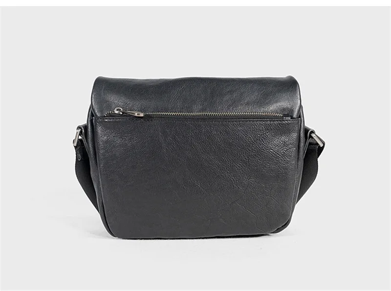 Fashion casual genuine leather men's women's shoulder bag high quality natural first layer cowhide outdoor black messenger bag