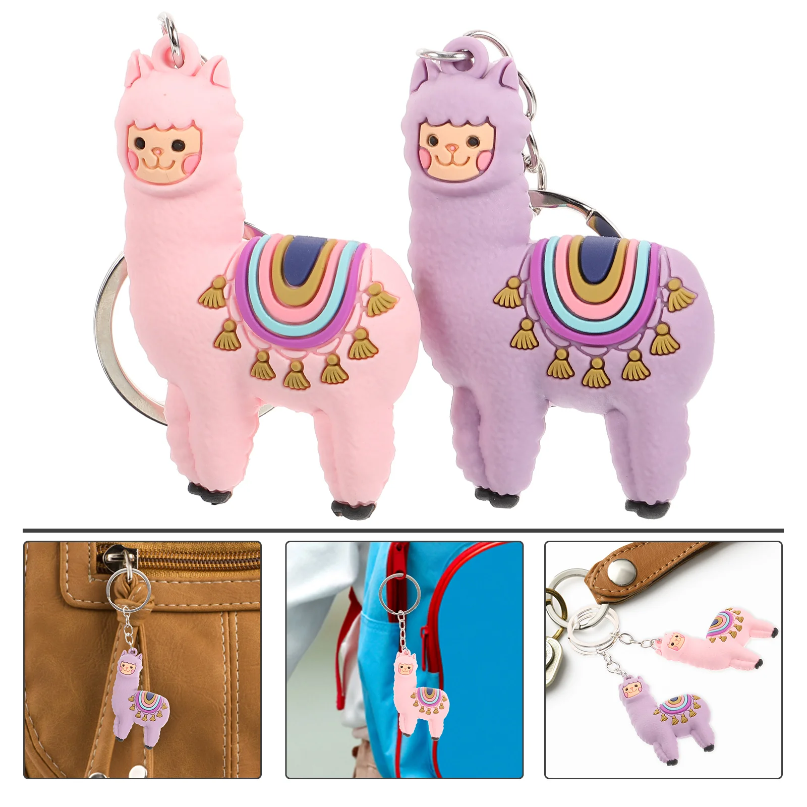 2 шт. брелок из альпаки рождественские брелки с животными кольца для рюкзака