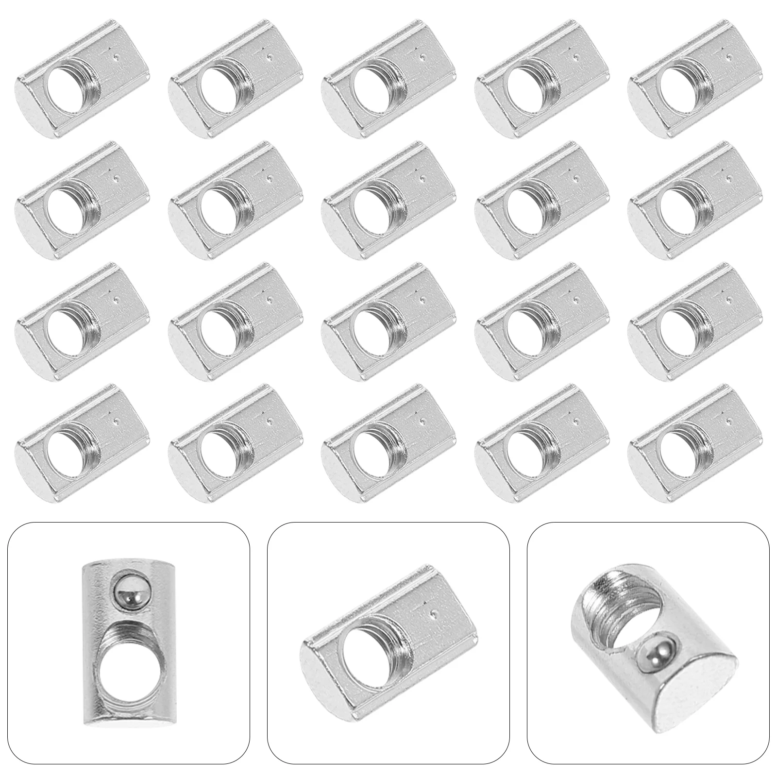

50 Pcs Thread T Spring Nuts European Standard T Nuts Roll-in Spring Nuts)