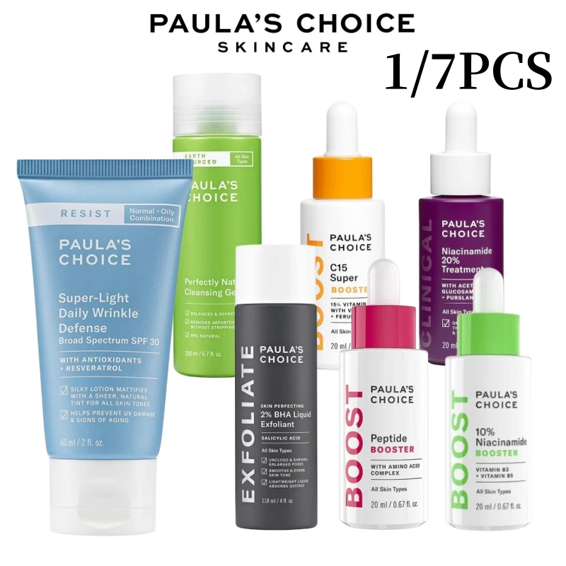 

1/7PCS Paula's Choice 2% BHA C15 Super Peptide Niacinamide Treatment Booster Perfectly Natural Cleansing Gel Anti-aging Cream