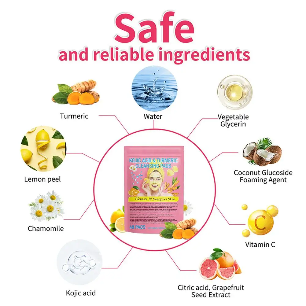 Портативные очищающие подушечки с куркумой и койевой кислотой губка для лица
