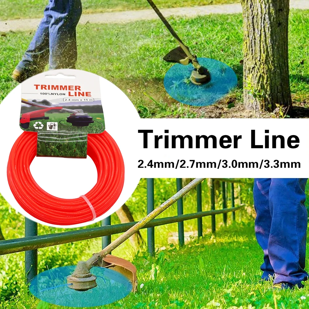 15 м * 2 4 мм нейлоновый триммер для травы веревка кусторез триммерная леска